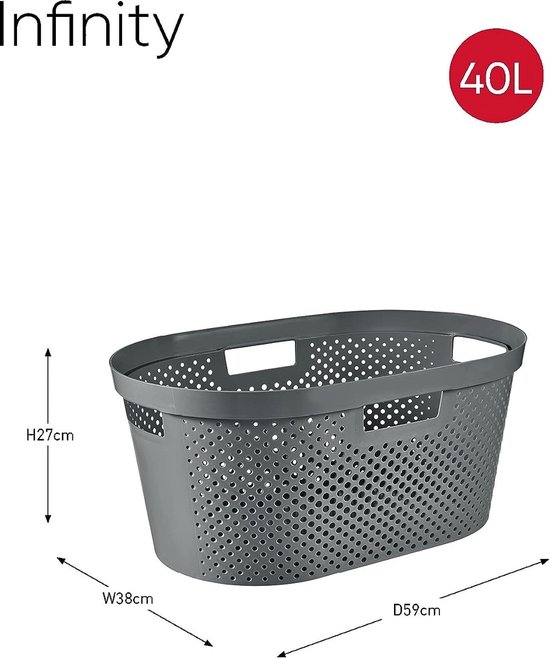 Curver Jute Wasmand met deksel 58L - Deep Shadow kopen? | Wasmanden