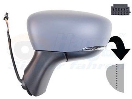 Rétroviseur Complet Gauche Pour Renault Modus (2004-2008) – Miroir Asphérique Avec Clignotant, Commande Mécanique
