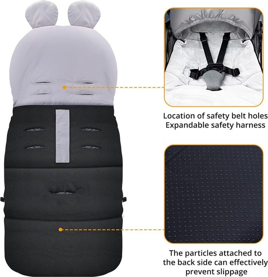 Wintervoetenzak voor kinderwagens, inbakerdekens, wintervoetenzak Babyzitje Buggy, universeel, voetenzak voor kinderwagens, joggers, buggy's, kinderbedje, waterafstotende kinderwagenaccessoires — afbeelding 2