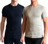 Dice mannen T-shirts ronde hals zwart/grijs maat M
