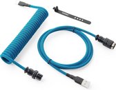 Câble spiralé Sounix avec étui - USB-C - Clavier mécanique - Câble - 1,5 Mètre - Bleu Clair