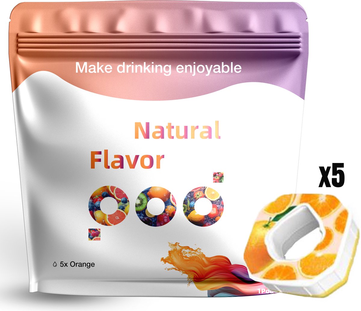 Geurpods 5x – Sinaasappel smaak – Geurwater Pods navulling – Aroma Pod – Vegan – BPA vrij