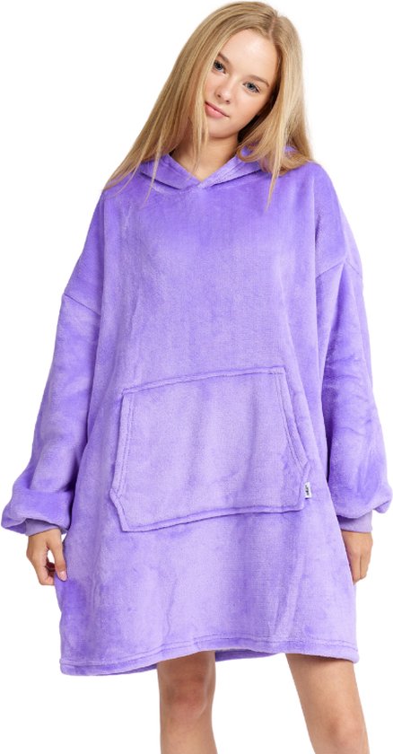 Couverture à capuche - Adje® - Violet - Extra Groot - Sweat à capuche - Couverture - Couverture polaire avec manches - Sweat à capuche douillet