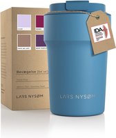 LARS NYSØM - 'Bevægelse' Thermos Coffee Mug-to-go 380ml - BPA-vrij met Isolatie - Lekvrije Roestvrijstalen Thermosbeker - Niagara
