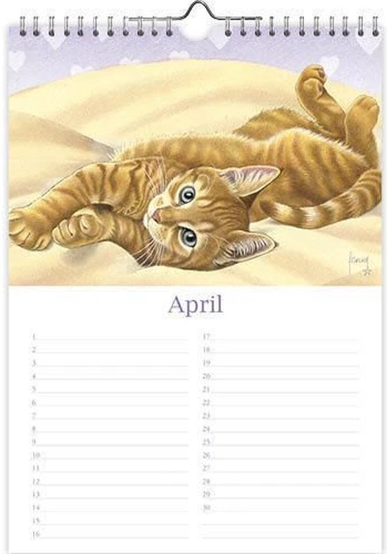 Calendrier d'anniversaire Miepje chats Franciens A4