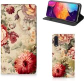 Smart Cover geschikt voor Samsung Galaxy A50 Bloemen