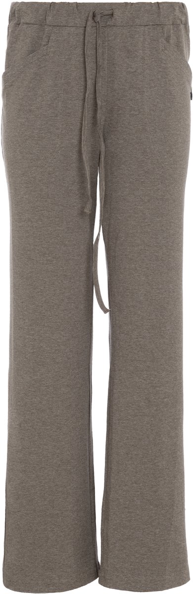 Knit Factory Lily Broek - Dames broek - Dames pantalon - Pantalon met steekzakken - Lange broek - Superzacht door 96% viscose en 4% elastaan - Elastisch - Wijde broek - Broek voor in de lente, zomer en Herfst - Taupe - L