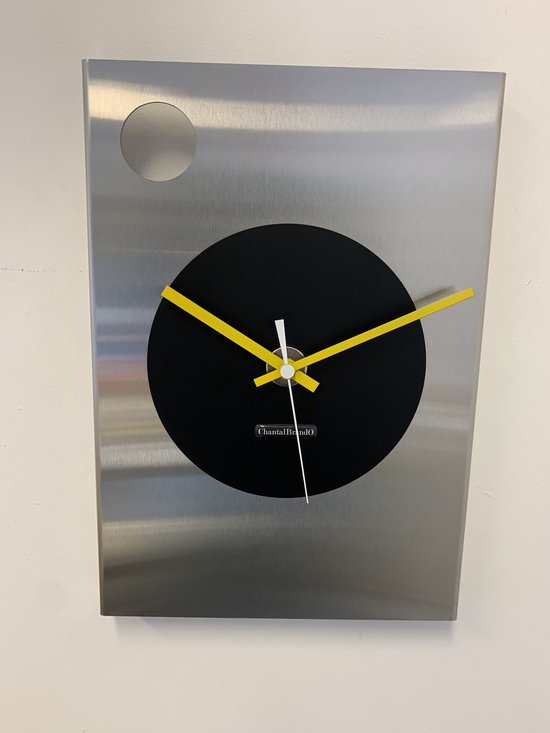 Horloge murale CHANTALBRANDO CYCLOP == ARGENT & BLACK == DESIGN MODERNE = NOIR & ARGENT