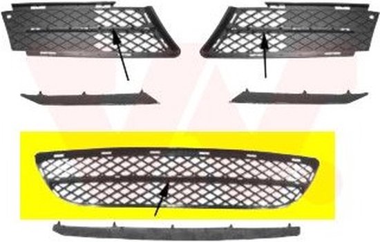 Van Wezel 0325580 Grille Prise D'Air Inférieure - Pour Audi A4