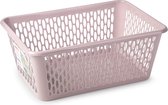 Plasticforte opbergmand/kastmandje - 6,5 liter - roze - kunststof - 20 x 30 x 11 cm