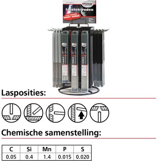 Weldkar laselektroden - E7018 - 2.50 x 350 mm - 60-110A(25x)basische