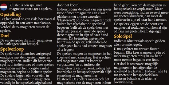 Kluster - Gezelschapsspel - Magnetenspel - 1 tot 4 spelers - vanaf 14 jaar