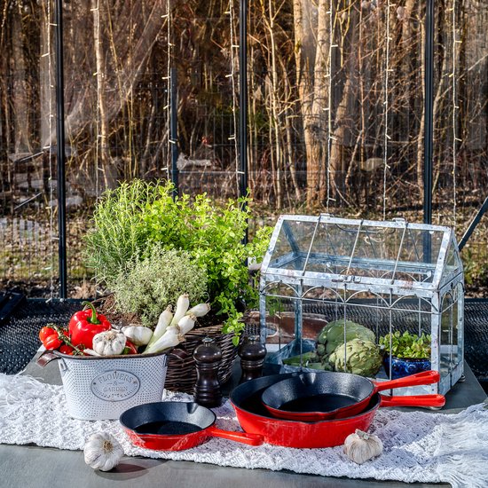 Kamado Grand Feu Gietijzeren Pan Emaille Rood 15,5 cm — afbeelding 2