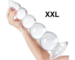 MEGA Anaalplug - XXXL Buttplug - Transparant - Grote anale kralen - Speculum - Dilator - Goede kwaliteit