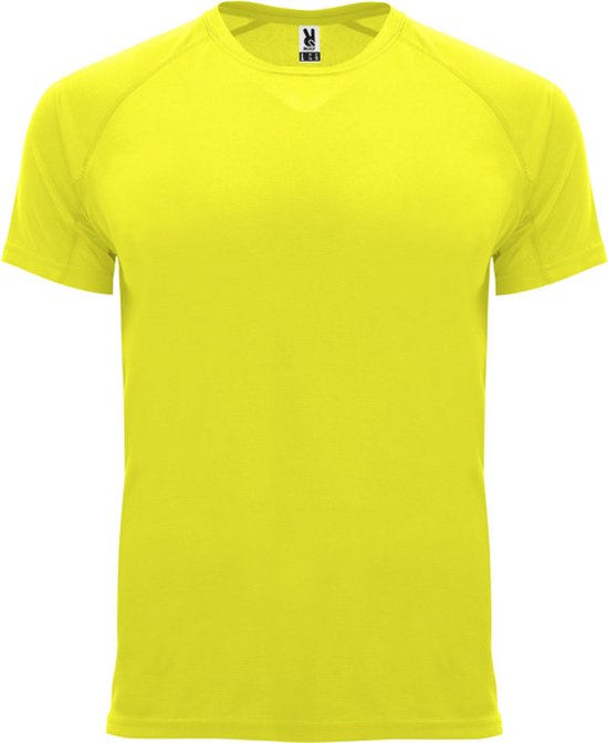 Fluorescent Geel Unisex Sportshirt korte mouwen Bahrain merk Roly maat M