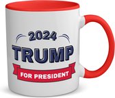 Akyol - trump for president 2024 koffiemok - theemok - rood - President - trump aanhangers - verjaardagscadeau - support - kado - 350 ML inhoud