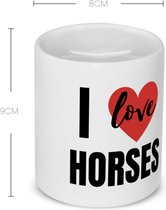 Akyol - i love horses Spaarpot - Paarden - paarden liefhebbers - verjaardagscadeau - kado - gift - 350 ML inhoud