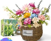 YESHIN 2660 Flower Bouquet Building Block The MOC Colorful Rose Orchid and Gerbera With Flower Basket Model