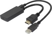 Deltaco HDMI naar USB-C Display Adapter - DisplayPort - 4K 60Hz - 20 cm - USB - Zwart