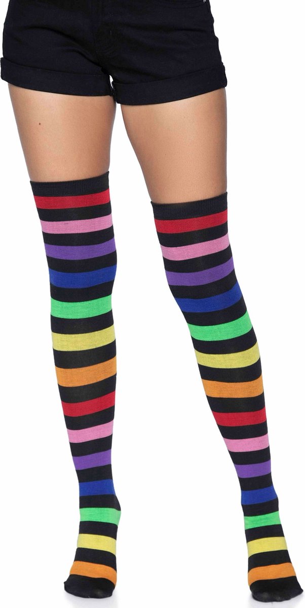 Rainbow thigh high socks