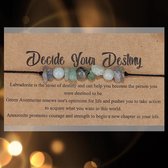 Bracelet Bixorp "Decide Your Destiny" - Bracelet Cadeau Pierres Précieuses sur carte - Labradorite, Aventurine & Amazonite