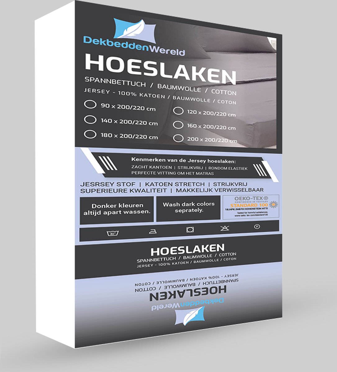 Dekbeddenwereld Jersey Stretch Hoeslaken - Extra Stretch Jersey Hoeslaken voor Matrassen – Premium Zacht, Ademend en Duurzaam met Elastiek Rondom voor een Veilige, Kreukvrije Pasvorm en Dagelijks Slaapcomfort - wit - 200 cm x 220 cm