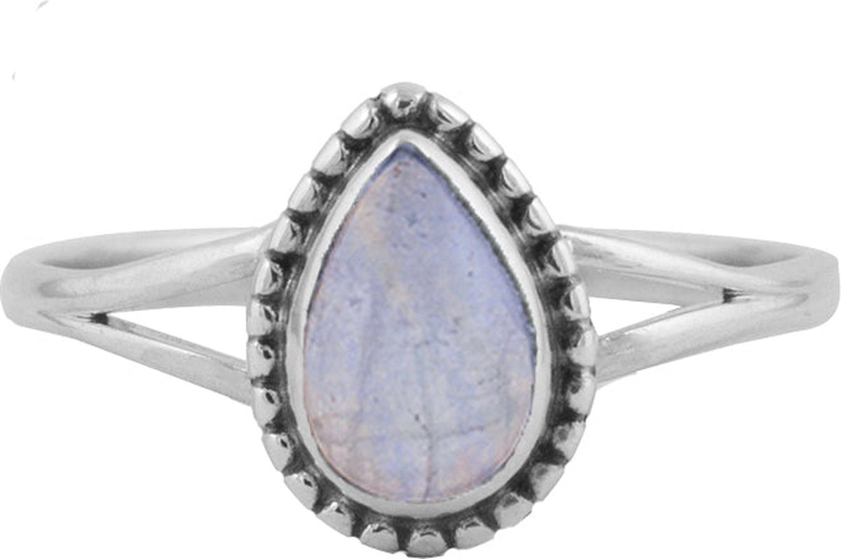 Jewelryz | Licia | Ring 925 zilver met edelsteen maansteen | 16.00 mm / maat 50