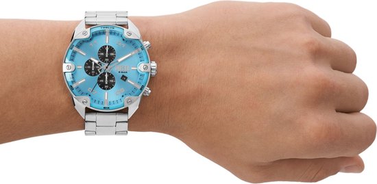 Seiko Prospex SRPK01K1 herenhorloge zilverkleurig met blauwe wijzerplaat en datum - 45 mm
