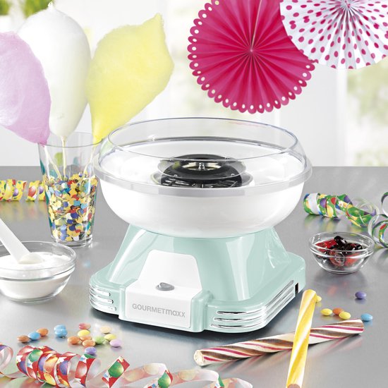 GOURMETmaxx Suikerspinmachine - munt/wit — afbeelding 3