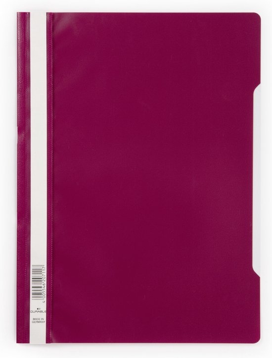 Chemise framboise avec bande blanche à gauche et découpe à droite.