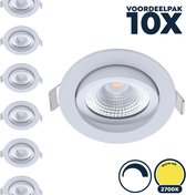 Pack économique 10x Spot encastrable LED à intensité variable blanc 2700K/blanc chaud, petite profondeur d'encastrement, IP54
