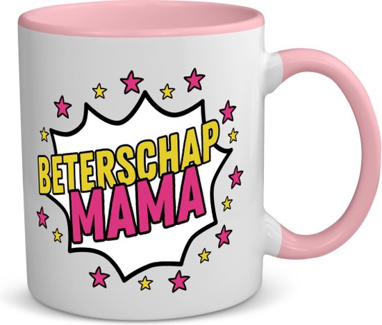 Dekohelden24 XXL drinkbeker - Maxi - koffiebeker - mokkengeschenk vriendin, koffiemok, motief: hartensvriendin in roze, grootte H/: 9,2 x 10,5 cm
