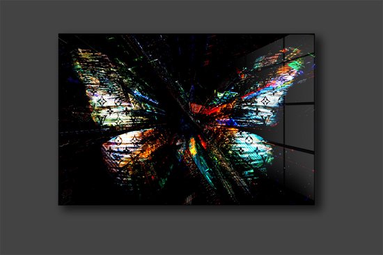 butterflye LV schilderij op plexiglas 120/80cm