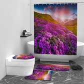 Floraweg Douchegordijn,Shower Curtain,badgordijn,badkamergordijn,Bloemen in de bergen,-topkwaliteit - digitale printen -Anti Schimmel - Inclusief 12 ringen -met 12 stuks douchegordijnhaken – Waterdicht -Wasbaar- Polyester - 180x200 cm