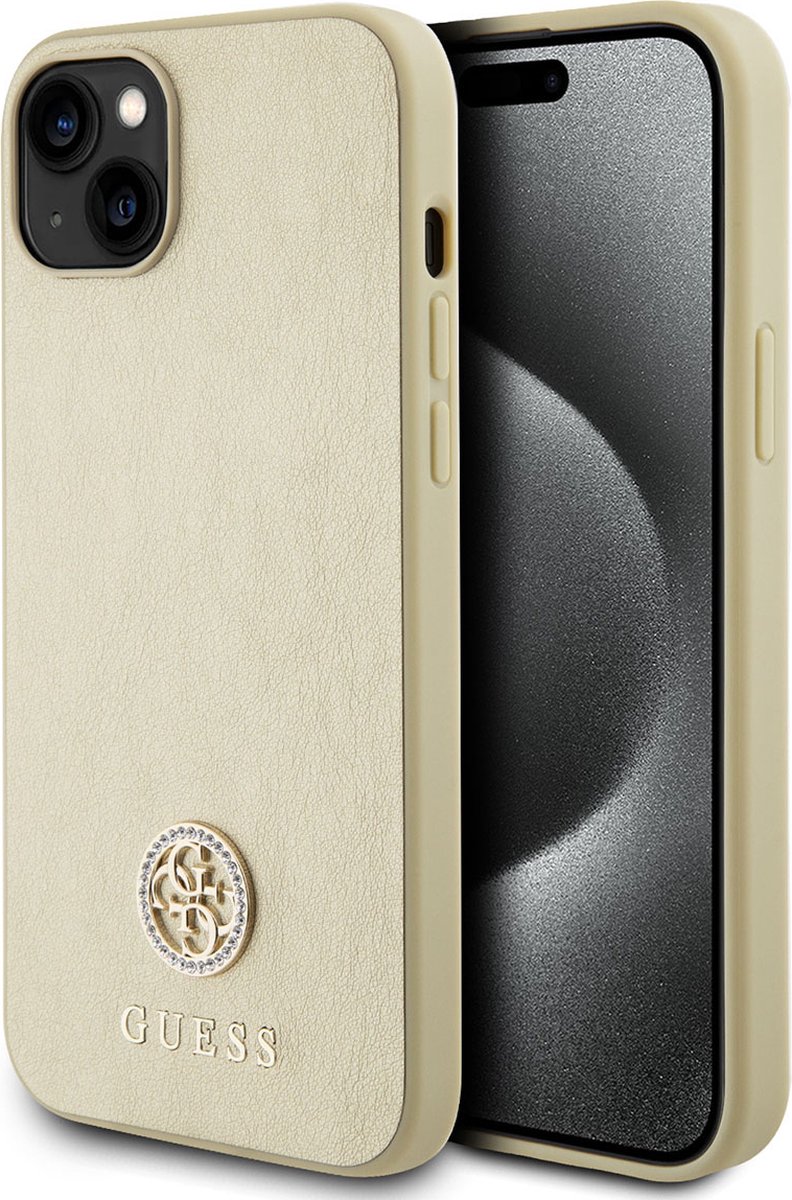Guess 4G Strass Metal Logo Back Case - Apple iPhone 15 Plus (6.7") - Goud