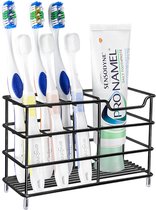 Waal® tandenborstelhouder - badkamer organizer - wastafelmeubel - tandenborstel koker - tandenborstelhouders - RVS - Zwart