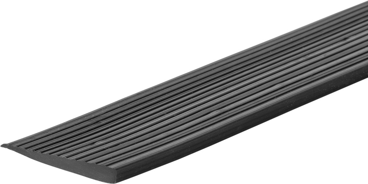 Goedkoopste Rubberen drempelhulp 0,4 cm - 4 mm - Antislip - Oprijplaat Drempelhelling Drempelplaat Oprijhelling - 100 cm breed