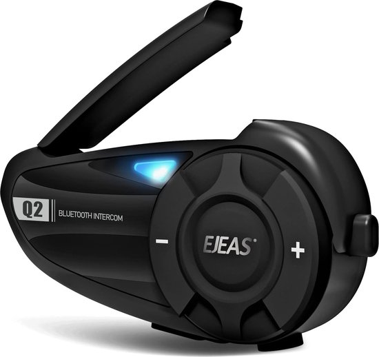 EJEAS - Q2 Motor Intercom - Bluetooth 5.1 Helmheadset met FM - CVC Ruisonderdrukking - Volledige Duplex voor 2 Personen