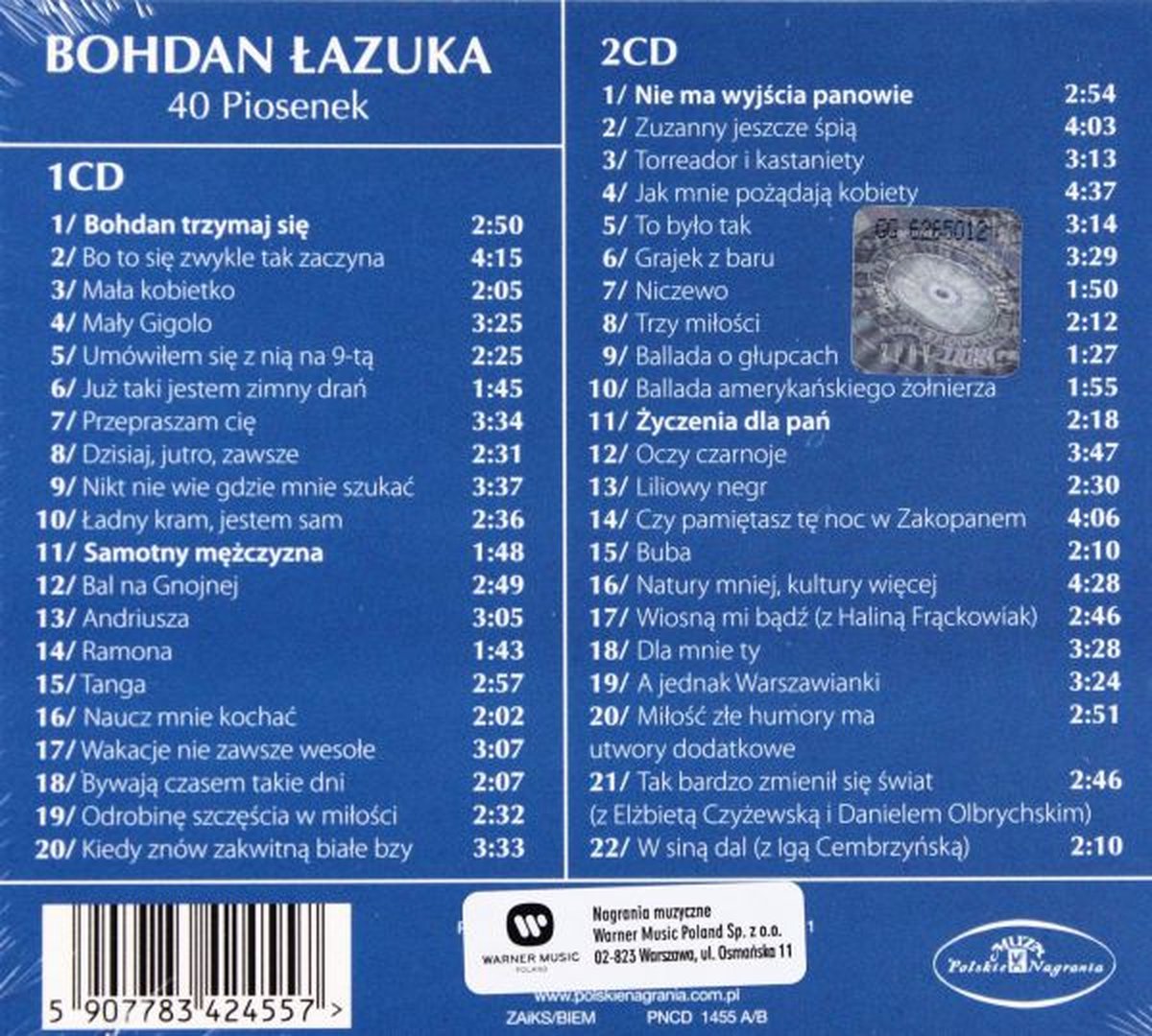 Bohdan Lazuka - 40 Piosenek, Bohdan Łazuka | CD (album) | Muziek | bol