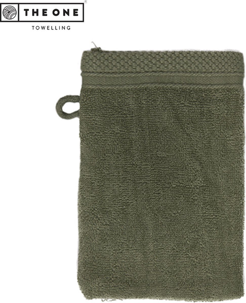 The One Towelling Ultra Deluxe washand - 16 x 21 cm - Washandje - 100% katoen - Olijfgroen