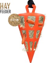 Hay Slowfeeder Fun&Flex Wortel – Hooi Slowfeeder voor paarden – Geschikt voor grazende dieren – Tegen stalververling – Bevordert de gezondheid – Tot 1 kg hooi - Ø 22 CM – Oranje