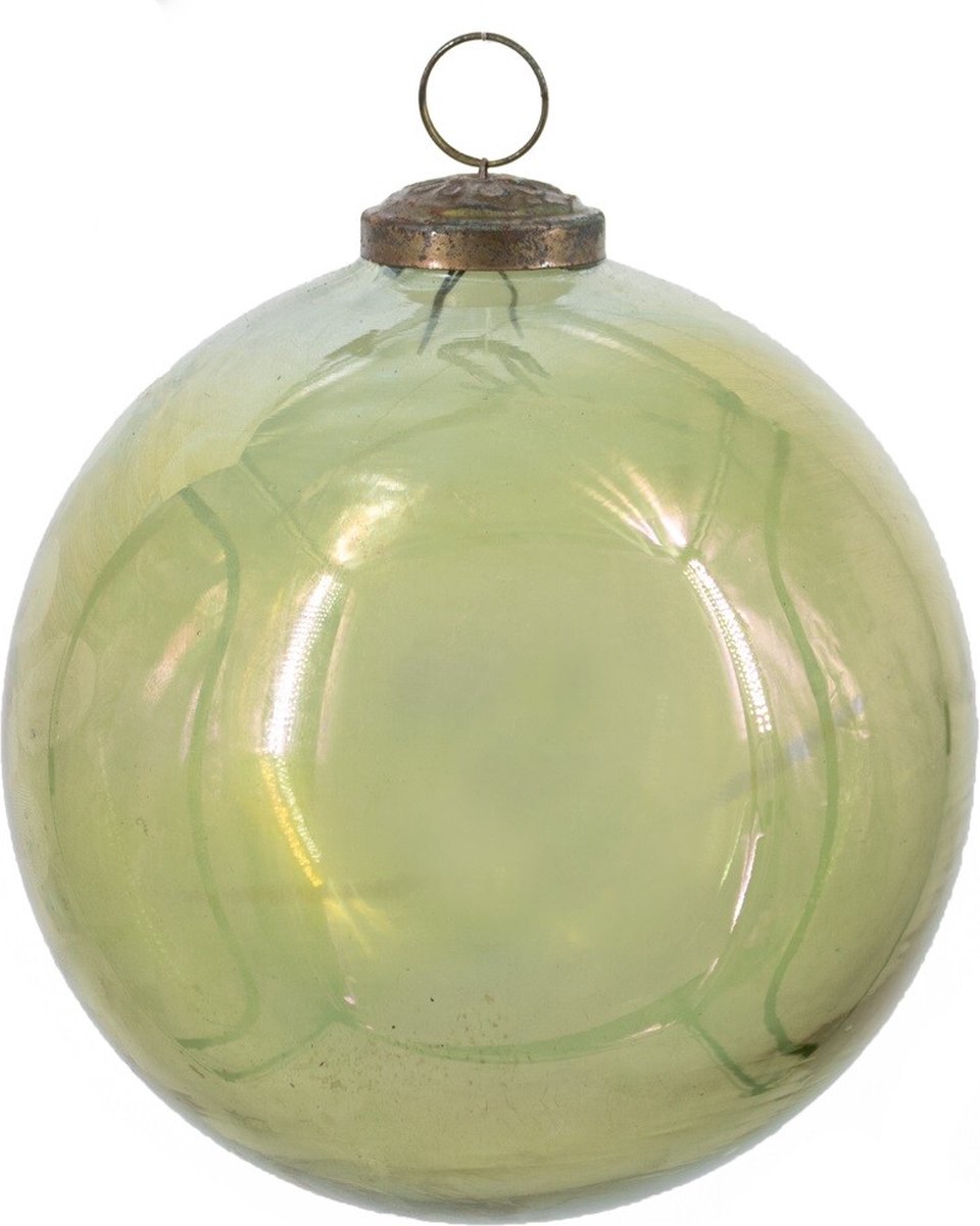 Glazen kerstbal oil green