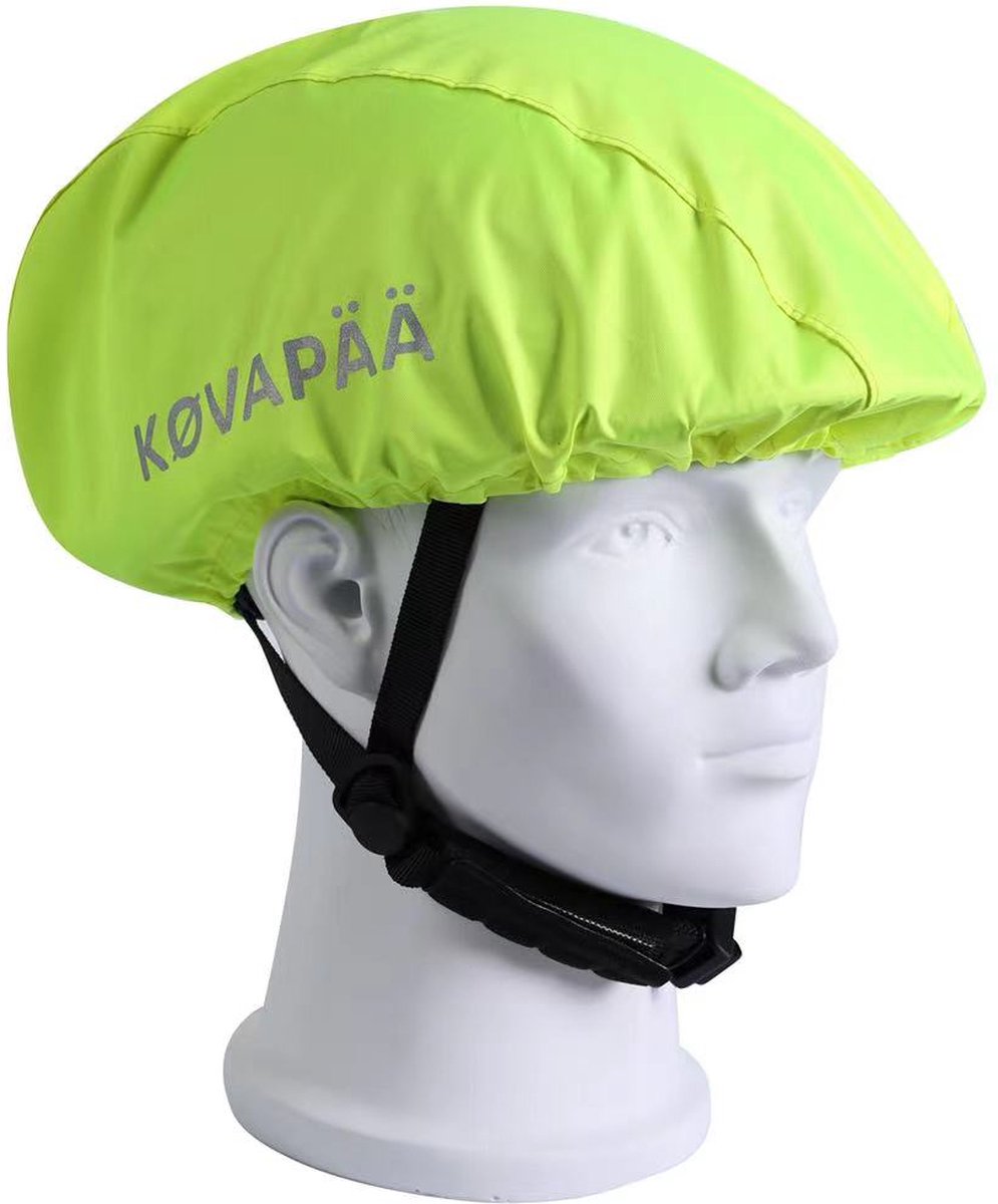 Køvapää® - Regenhoes Helm Unisize Geel - Reflecterende helmhoes - Helm