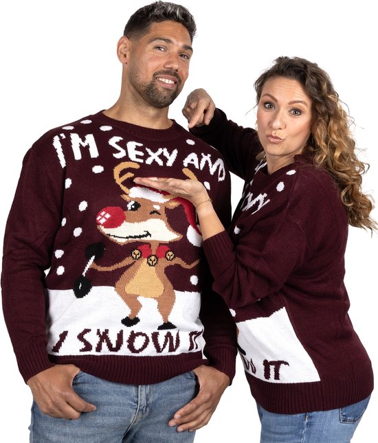 Foute Kersttrui Dames & Heren "I'm Sexy & I Snow it" - Mannen & Vrouwen Maat M - Kerstcadeau