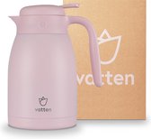 Vatten® Premium RVS Thermoskan - Lichtroze - 1.5 Liter - Met Drukknop - Isoleerkan - moederdag cadeautje