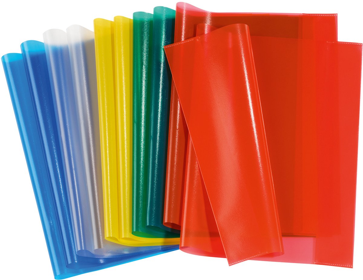 Heftschoner 10er Set A4 transparent (5 Farben)