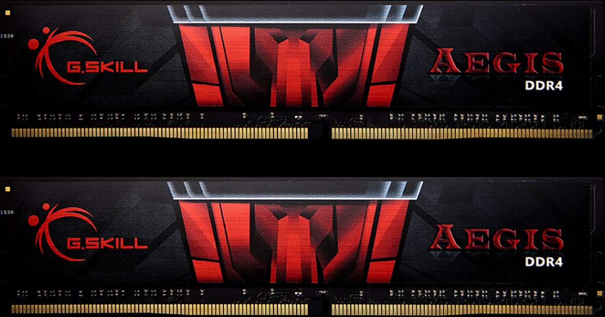 G.Skill Aegis F4-2666C19D-32GIS - Geheugen - DDR4 - 32 GB: 2 x 16 GB - 288-PIN - 2666 MHz - Cl19 - 1.2 V - rood, zwart
