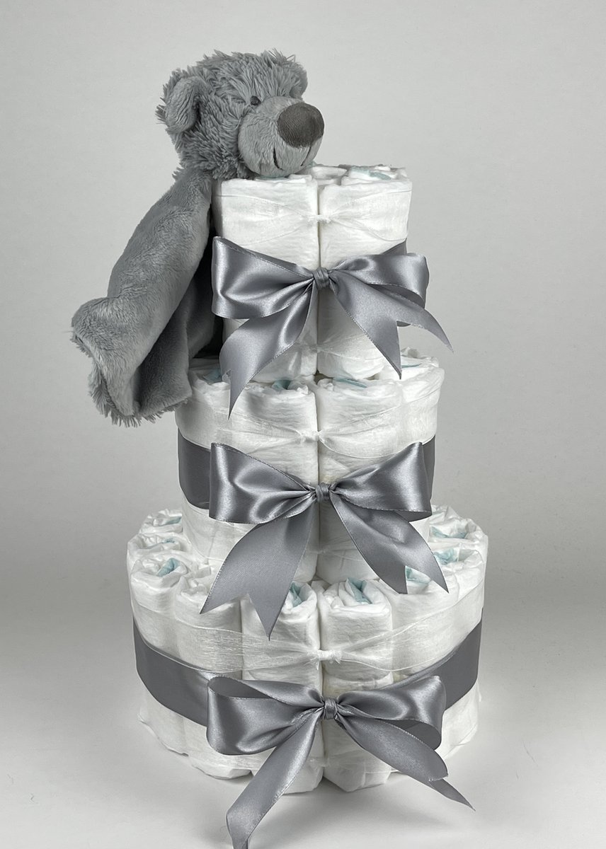 Goedkoopste Chouette-Chouette | Luiertaart Neutraal | Kraamcadeau | Geboorte Jongen Meisje | Babyshower | Tuttle Beer Brice Grijs