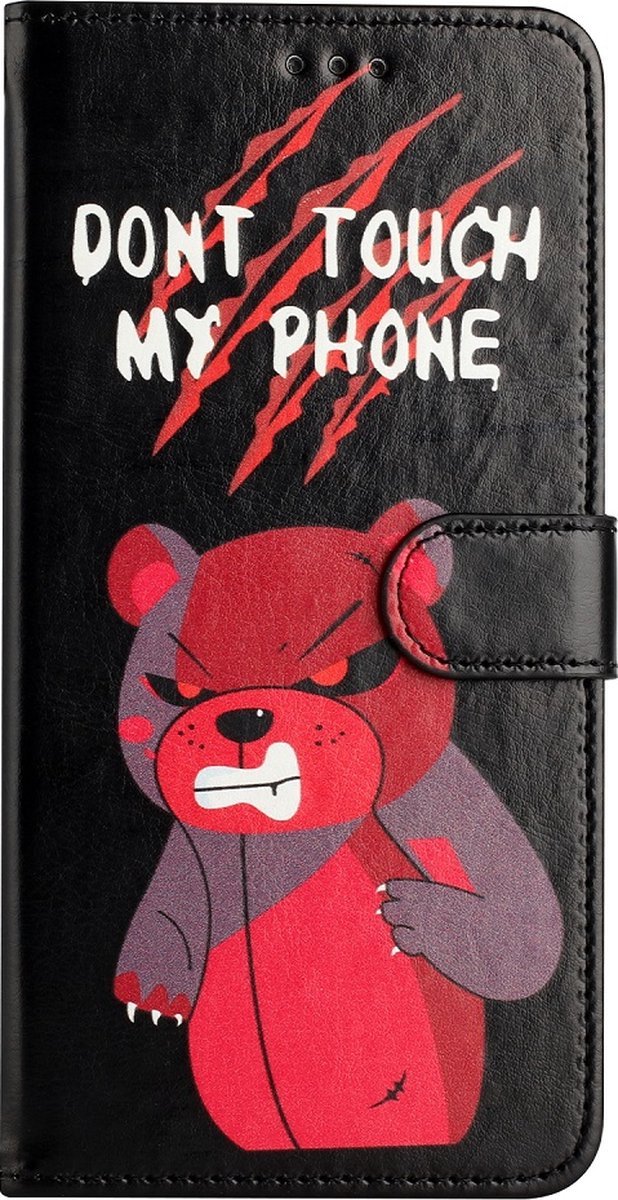Bookcase hoesje met print Angry Bear Geschikt voor: iPhone 14