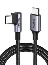 Ugreen - Data Cable Aluminium Shell (50125) - Type-C to Angled Type-C, 60W, 2.0, PD , 2m - Space Gray